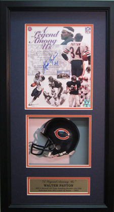 Walter Payton Signed and Framed 8x10 Photo Shadowbox Payton COA